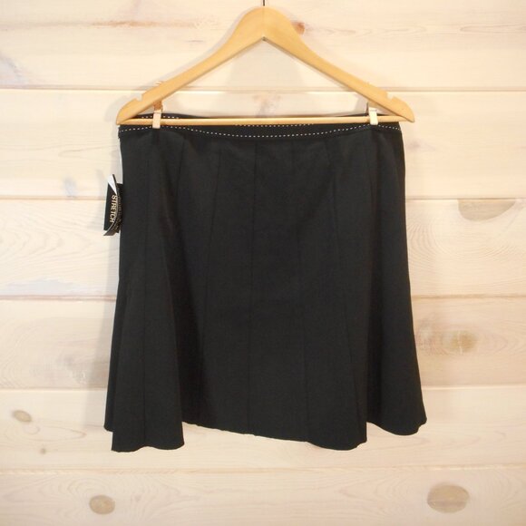 Uniform John Paul Richard Womens Mini Skirt Size 16 Black Side Zip NWT - Picture 3 of 10